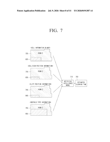 Samsung Patents a Robot Vacuum That Estimates How Long Cleaning Will Take patent drawing, sheet 8