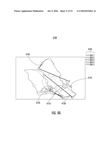 Google Patent Reveals AI That Builds Custom Travel Itineraries From Map Images patent drawing, sheet 5