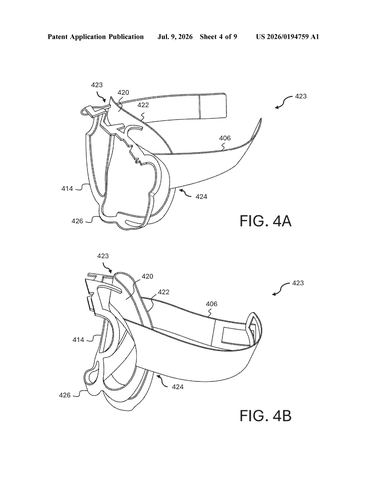 Meta Patents a Snap-On Face Cushion That Detaches From VR Headsets patent drawing, sheet 4