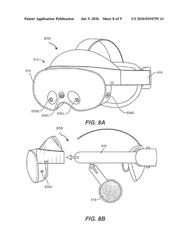 Meta Patents a Snap-On Face Cushion That Detaches From VR Headsets patent drawing, sheet 8