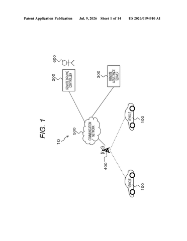 Sony Patent Uses One Car’s Road Data to Automatically Guide the Next patent drawing, sheet 1