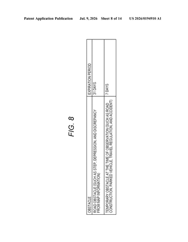 Sony Patent Uses One Car’s Road Data to Automatically Guide the Next patent drawing, sheet 8