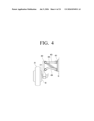 Samsung Patents a Robot That Shakes Its Own Wheels Free When It Gets Stuck patent drawing, sheet 4