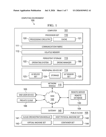 IBM Patents a System That Picks the Cheapest Drone Delivery Route in Real Time patent drawing, sheet 1