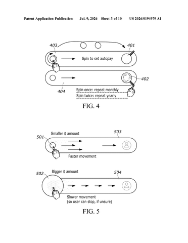 Google Patents a Payment Slider That Reacts Live as You Swipe patent drawing, sheet 3