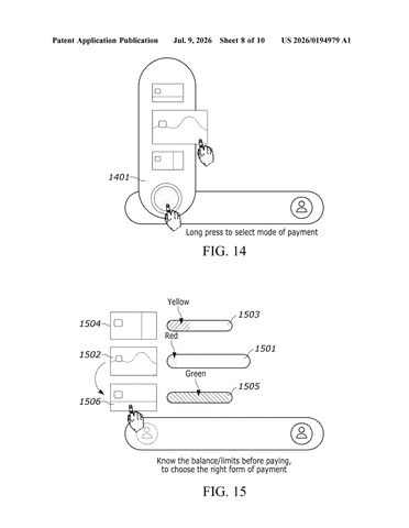 Google Patents a Payment Slider That Reacts Live as You Swipe patent drawing, sheet 8