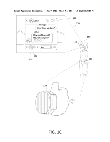 Meta Patent Lets Pinch-and-Twist Wrist Gestures Control Smart Glasses Volume patent drawing, sheet 3