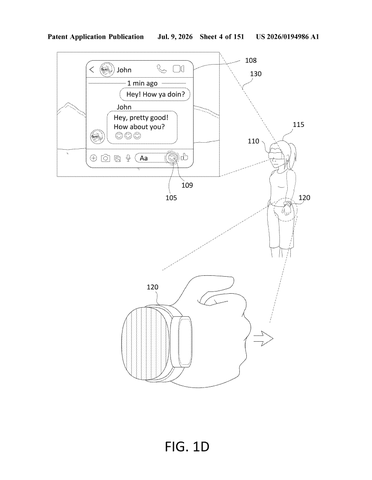 Meta Patent Lets Pinch-and-Twist Wrist Gestures Control Smart Glasses Volume patent drawing, sheet 4