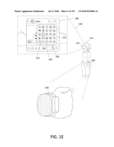 Meta Patent Lets Pinch-and-Twist Wrist Gestures Control Smart Glasses Volume patent drawing, sheet 5