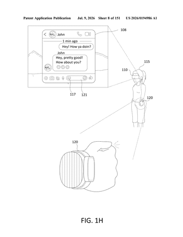 Meta Patent Lets Pinch-and-Twist Wrist Gestures Control Smart Glasses Volume patent drawing, sheet 8