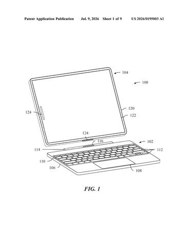 Apple Patents a Trackpad That Moves Its Haptic Motor Off to the Side patent drawing, sheet 1