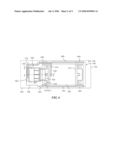 Apple Patents a Trackpad That Moves Its Haptic Motor Off to the Side patent drawing, sheet 5