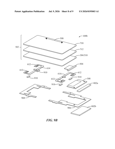 Apple Patents a Trackpad That Moves Its Haptic Motor Off to the Side patent drawing, sheet 8