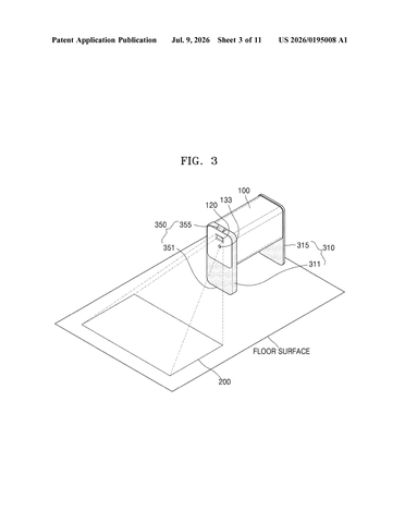 Samsung Patents a Projector That Knows If It’s Pointing at a Wall or Floor patent drawing, sheet 3