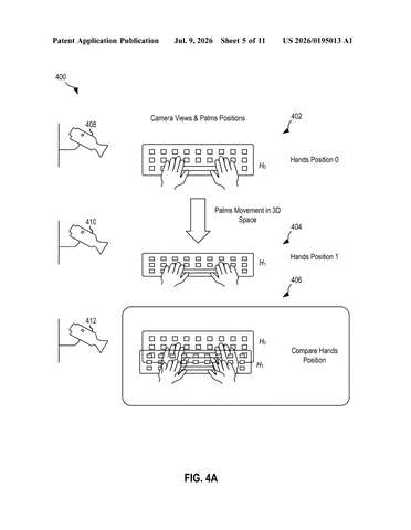 IBM’s New Patent Builds a Projected Keyboard That Moves Its Keys to Fit Your Hands patent drawing, sheet 5