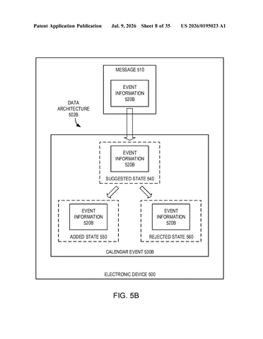 Apple Patents a System That Pulls Contact Details Out of Your Messages patent drawing, sheet 8