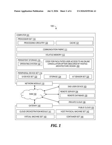 New IBM Patent Helps Users Escape Sneaky Cancellation Traps patent drawing, sheet 1