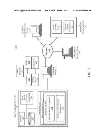 Google’s New Patent Watches What You Have Open and Surfaces Relevant Assistant Actions patent drawing, sheet 1