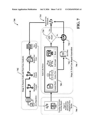 New IBM Patent Pinpoints Whether Bugs Live in Code or Tests patent drawing, sheet 7