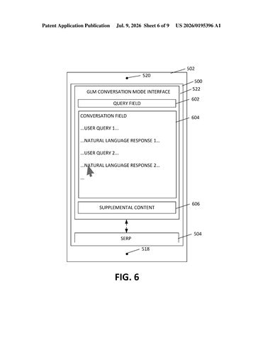 Microsoft Files Patent for Search Toggling Between AI Chat and Web Results patent drawing, sheet 6