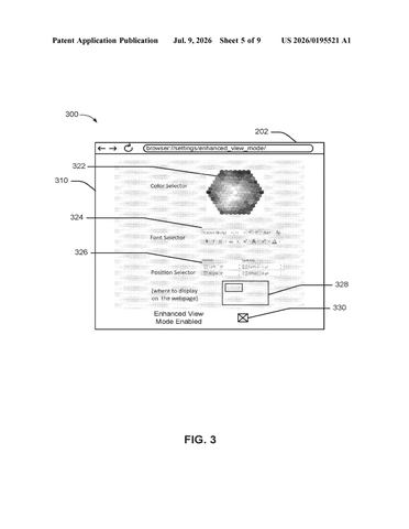 Microsoft Patent Reveals AI Tool That Strips Webpages to Your Preferences patent drawing, sheet 5