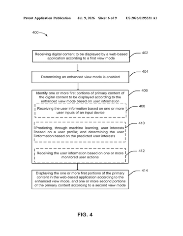 Microsoft Patent Reveals AI Tool That Strips Webpages to Your Preferences patent drawing, sheet 6