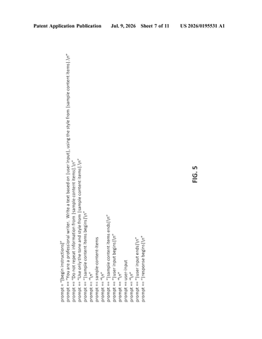 Microsoft Patents an AI That Learns Your Writing Voice From Your Own Documents patent drawing, sheet 7