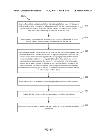 Microsoft Patents an AI That Learns Your Writing Voice From Your Own Documents patent drawing, sheet 8