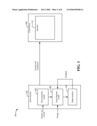 Disney Patents an AI Translation System That Keeps Rewriting Until It Gets It Right patent drawing, sheet 1