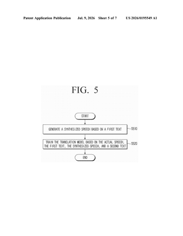 Samsung Patent Covers AI Translation Training Using Real and Synthetic Speech patent drawing, sheet 5