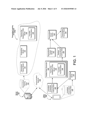 Google Patent Enables On-Device AI Learning Without Storing Real User Data patent drawing, sheet 1