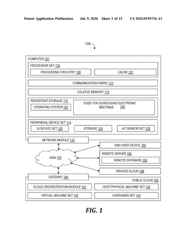 IBM Patents a Meeting Scheduler That Handles Time Zones and Daylight Saving Automatically patent drawing, sheet 1