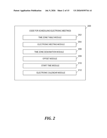 IBM Patents a Meeting Scheduler That Handles Time Zones and Daylight Saving Automatically patent drawing, sheet 2