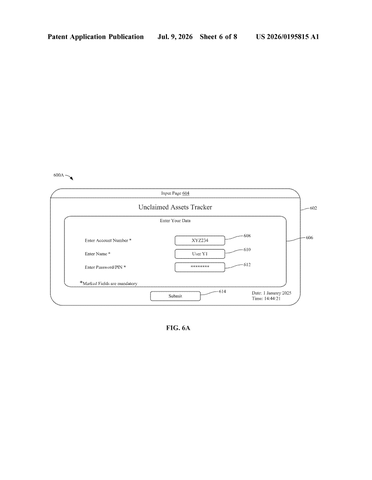 IBM Patents an AI System That Reads Bank Transactions to Find Forgotten Investments patent drawing, sheet 6