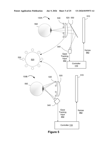 Apple Patents Shared 3D Spaces Where Panels Rotate to Reveal Hidden Content patent drawing, sheet 5
