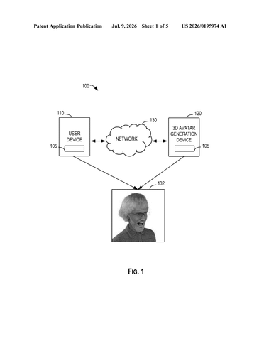 Microsoft Patents AI System That Generates Three-Dimensional Avatars From Photos Instantly patent drawing, sheet 1