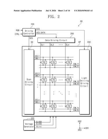 Samsung’s New Patent Fixes the Tiny Circuits That Keep Screen Pixels at the Wrong Brightness patent drawing, sheet 2