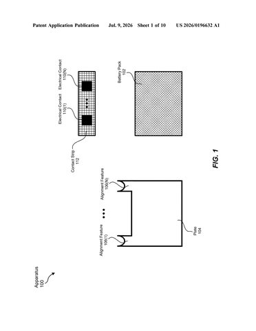 Meta Patents a Battery Pack That Guides Itself Into Place patent drawing, sheet 1