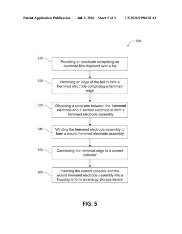 Tesla Patent Replaces Battery Metal Tabs With a Folded Electrode Edge patent drawing, sheet 5