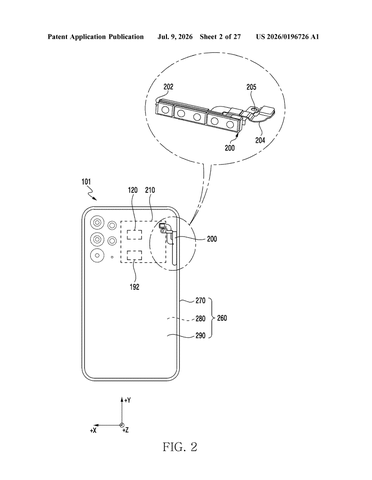 Samsung Patents an Antenna That Connects to Three 5G Networks Through One Chip patent drawing, sheet 2