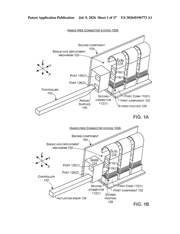 Microsoft Patents a Connector That Deploys and Retracts With a Single Sideways Press patent drawing, sheet 1