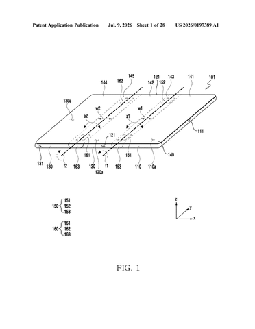 Samsung Patents a Way to Route Electrical Wiring Through a Foldable Phone’s Display Backing patent drawing, sheet 1
