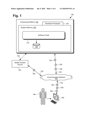 Disney’s New Patent Finds the Best Moments in a Show to Drop an Ad patent drawing, sheet 1