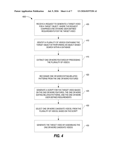 IBM Patents an AI System That Builds Videos From Your Existing Footage patent drawing, sheet 6