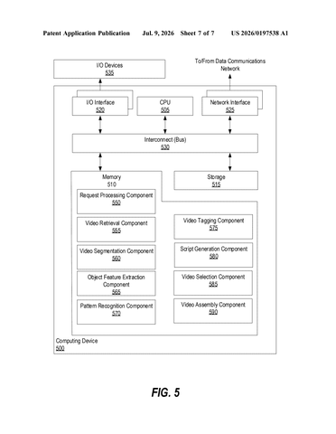 IBM Patents an AI System That Builds Videos From Your Existing Footage patent drawing, sheet 7