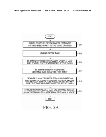 Samsung’s New Patent Takes Extra Photos Behind the Scenes, at Better Settings patent drawing, sheet 7