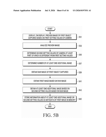 Samsung’s New Patent Takes Extra Photos Behind the Scenes, at Better Settings patent drawing, sheet 8