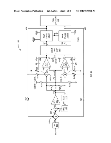 Qualcomm Patents a Circuit That Kills the Click When Your Audio Chip Switches Power patent drawing, sheet 1