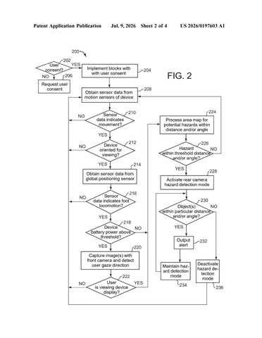 Google Files Patent for Phone Cameras That Warn Drivers About Road Hazards patent drawing, sheet 2