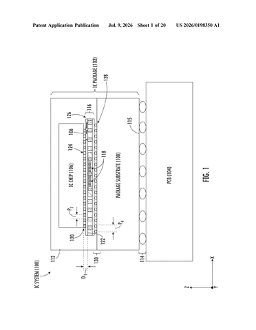 Qualcomm Patent Targets Quieter IC Power Delivery Through RDL-Embedded Capacitors patent drawing, sheet 1